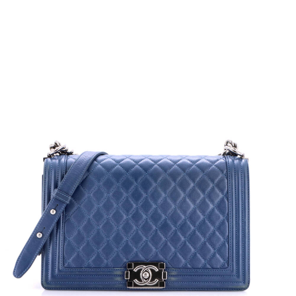 Chanel New Medium Boy Flap Bag Quilted Grained Calfskin